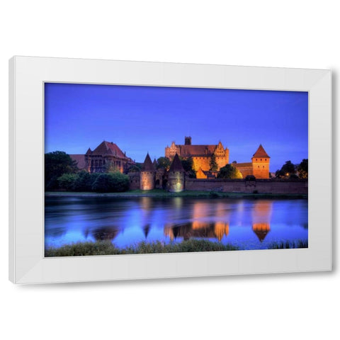 Europe, Poland, Malbork Medieval Malbork Castle White Modern Wood Framed Art Print by Zuckerman, Jim