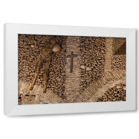Portugal, Evora Bones in San Francisco Church White Modern Wood Framed Art Print by Zuckerman, Jim