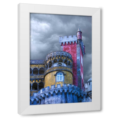 Portugal, Sintra Detail of Pena Palace White Modern Wood Framed Art Print by Zuckerman, Jim