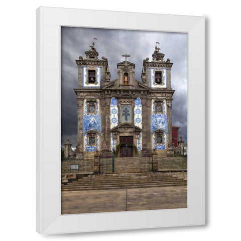 Portugal, Porto Front of Santo Ildefonso Church White Modern Wood Framed Art Print by Zuckerman, Jim