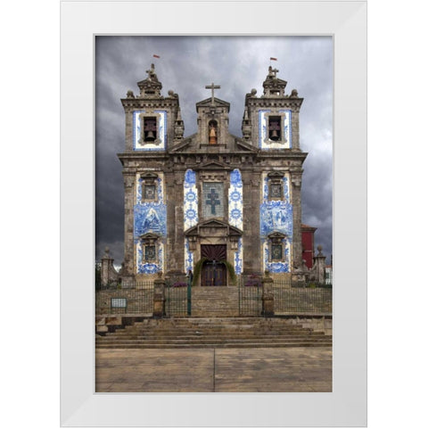 Portugal, Porto Front of Santo Ildefonso Church White Modern Wood Framed Art Print by Zuckerman, Jim