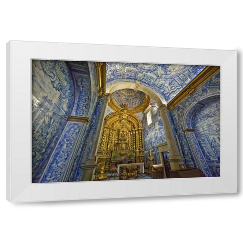 Portugal, Almancil St Lawrence Church, interior White Modern Wood Framed Art Print by Zuckerman, Jim