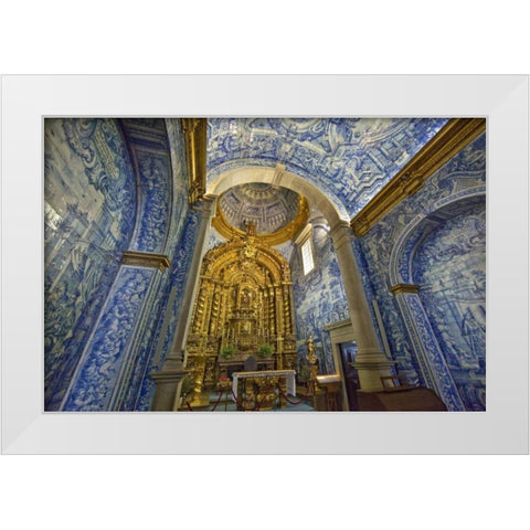 Portugal, Almancil St Lawrence Church, interior White Modern Wood Framed Art Print by Zuckerman, Jim