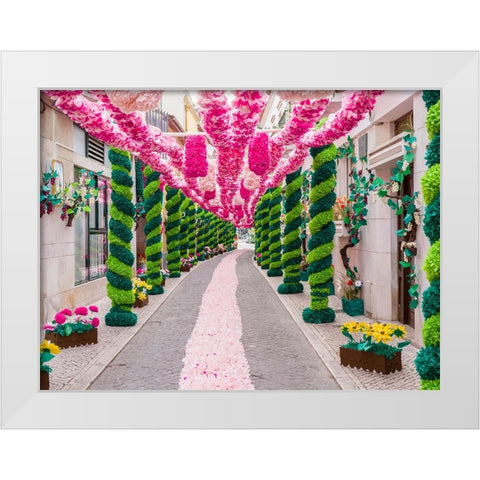 Portugal-Tomar-During the Feast of the Trays-or Festa dos Tabuleiros-the residents of each street c White Modern Wood Framed Art Print by Eggers, Julie