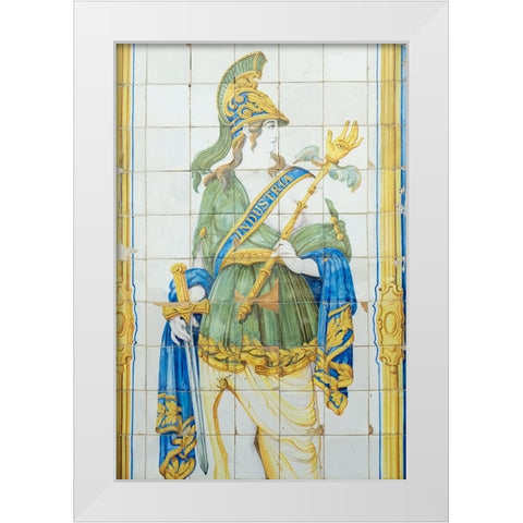 Cascais-Portugal Store front tile signs from the 1800s White Modern Wood Framed Art Print by McRoberts, Julien