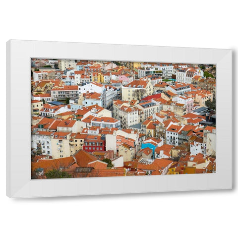 Lisbon- Portugal. View of beautiful Lisbon with its ancient buildings. White Modern Wood Framed Art Print by McRoberts, Julien