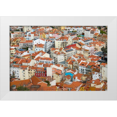 Lisbon- Portugal. View of beautiful Lisbon with its ancient buildings. White Modern Wood Framed Art Print by McRoberts, Julien