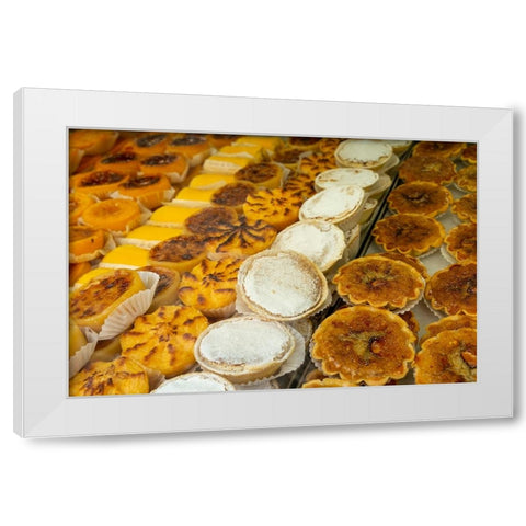 Lisbon- Portugal. Traditional Portuguese pastries. Natas are the national dessert. White Modern Wood Framed Art Print by McRoberts, Julien