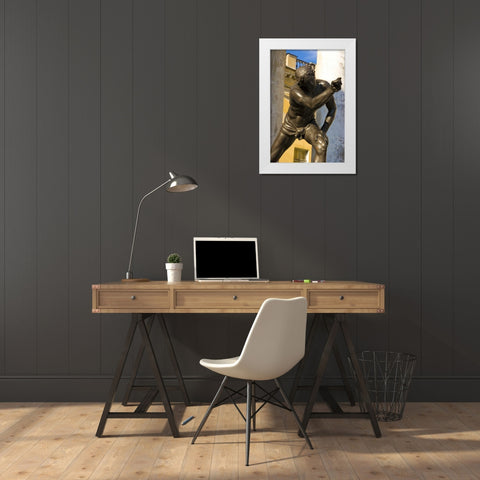 Russia, Pushkin Statue at Alexander Palace White Modern Wood Framed Art Print by Ross, Nancy ,  Steve