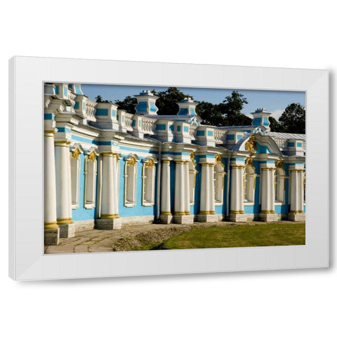Russia, Pushkin Portion of Catherine Palace White Modern Wood Framed Art Print by Ross, Nancy ,  Steve