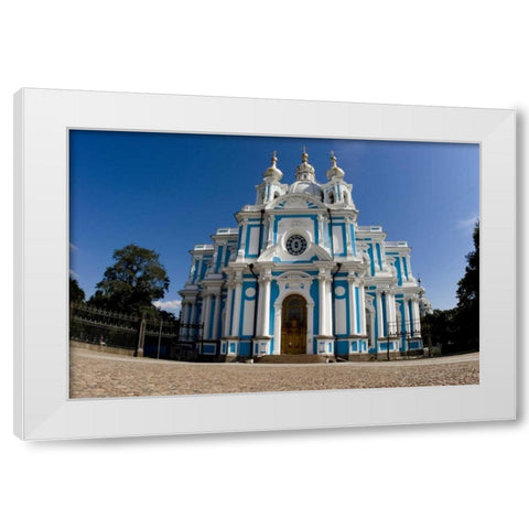 Russia, St Petersburg Smolny Cathedral White Modern Wood Framed Art Print by Ross, Nancy ,  Steve