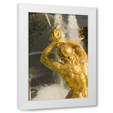 Russia Samson fountain at Peterhof White Modern Wood Framed Art Print by Ross, Nancy ,  Steve