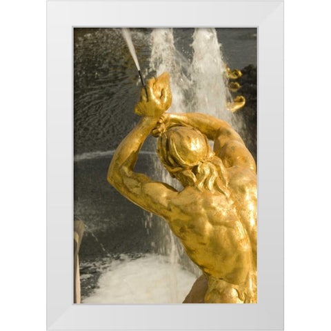Russia Samson fountain at Peterhof White Modern Wood Framed Art Print by Ross, Nancy ,  Steve