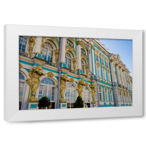 Russia, Pushkin Portion of Catherine Palace White Modern Wood Framed Art Print by Ross, Nancy ,  Steve