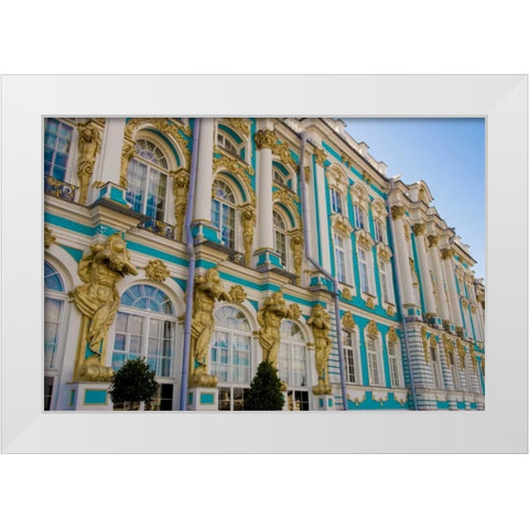 Russia, Pushkin Portion of Catherine Palace White Modern Wood Framed Art Print by Ross, Nancy ,  Steve