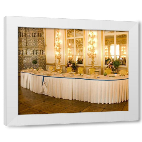 Russia, Pushkin Interior of Catherine Palace White Modern Wood Framed Art Print by Ross, Nancy ,  Steve