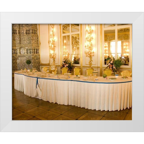Russia, Pushkin Interior of Catherine Palace White Modern Wood Framed Art Print by Ross, Nancy ,  Steve