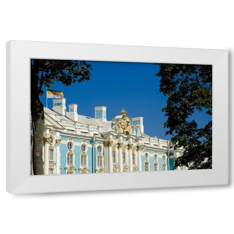 Russia, Pushkin Portion of Catherine Palace White Modern Wood Framed Art Print by Ross, Nancy ,  Steve