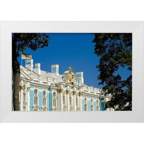 Russia, Pushkin Portion of Catherine Palace White Modern Wood Framed Art Print by Ross, Nancy ,  Steve
