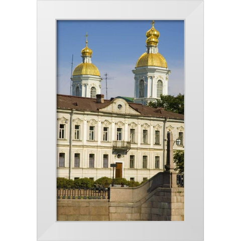 Russia, St Petersburg Dome of Sailors Cathedral White Modern Wood Framed Art Print by Ross, Nancy ,  Steve
