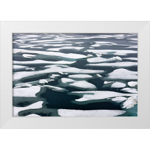 Floating ice in Chukchi Sea-Russian Far East White Modern Wood Framed Art Print by Su, Keren