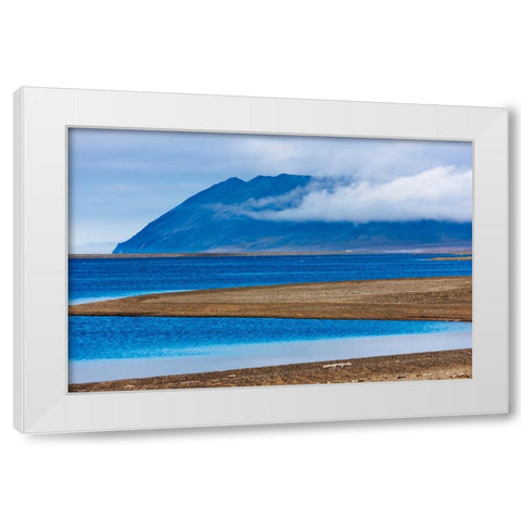 Beach on the island-Cape Vankarem-Wrangel Island-Chukchi Sea-Russia Far East White Modern Wood Framed Art Print by Su, Keren