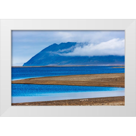 Beach on the island-Cape Vankarem-Wrangel Island-Chukchi Sea-Russia Far East White Modern Wood Framed Art Print by Su, Keren