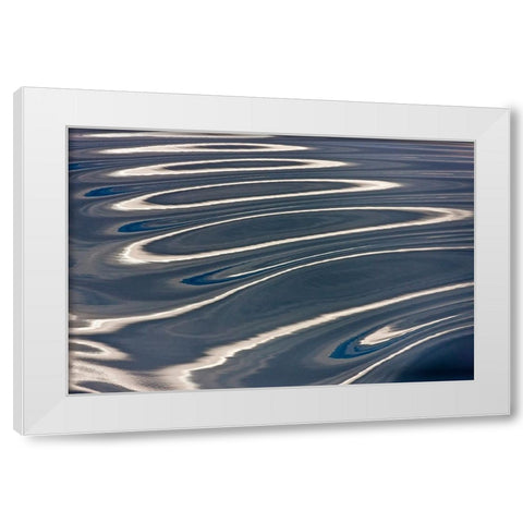 Ripples pattern-Bering Sea-Russia Far East White Modern Wood Framed Art Print by Su, Keren