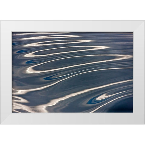 Ripples pattern-Bering Sea-Russia Far East White Modern Wood Framed Art Print by Su, Keren