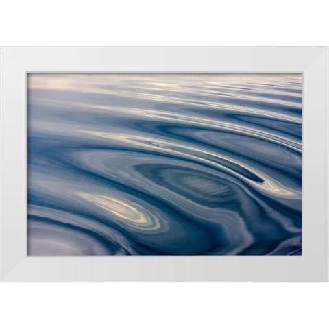 Ripples pattern-Bering Sea-Russia Far East White Modern Wood Framed Art Print by Su, Keren