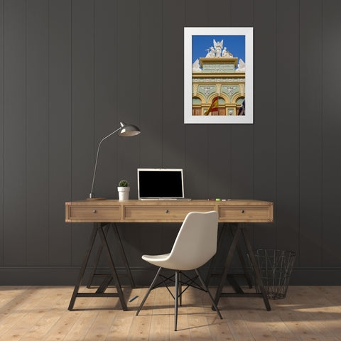 Spain-Canary Islands-Tenerife Island-Santa Cruz de Tenerife-Circulo de Amistad XII de Enero White Modern Wood Framed Art Print by Bibikow, Walter