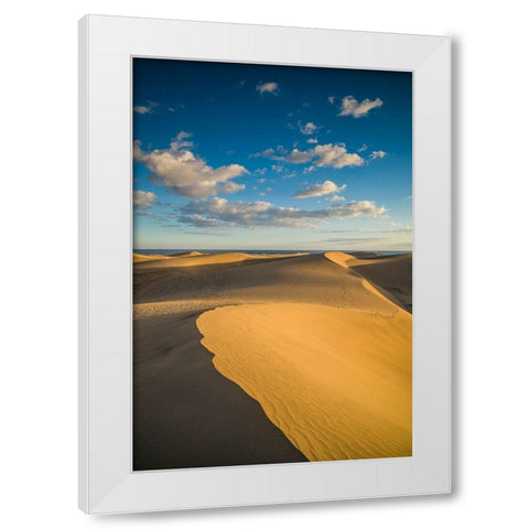 Spain-Canary Islands-Gran Canaria Island-Maspalomas-Maspalomas Dunes National Park White Modern Wood Framed Art Print by Bibikow, Walter