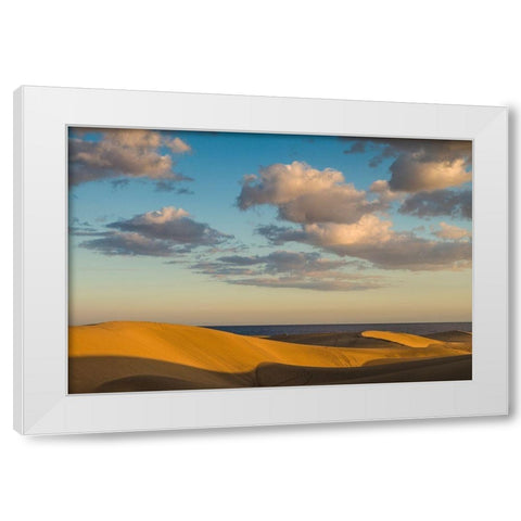 Spain-Canary Islands-Gran Canaria Island-Maspalomas-Maspalomas Dunes National Park White Modern Wood Framed Art Print by Bibikow, Walter