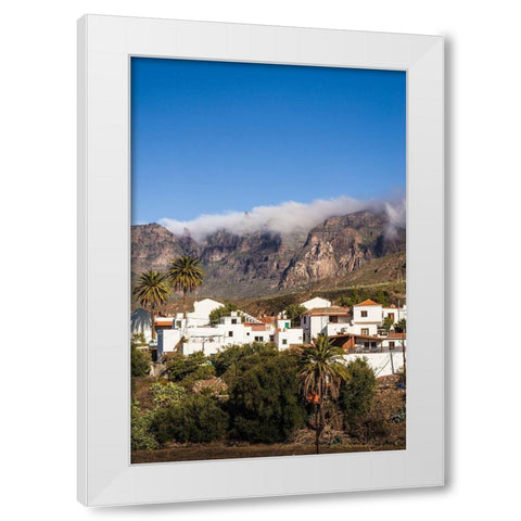 Spain-Canary Islands-Gran Canaria Island-Santa Lucia de Tirajana-town view White Modern Wood Framed Art Print by Bibikow, Walter