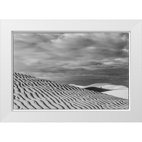 Spain-Canary Islands-Gran Canaria Island-Maspalomas-Maspalomas Dunes National Park White Modern Wood Framed Art Print by Bibikow, Walter