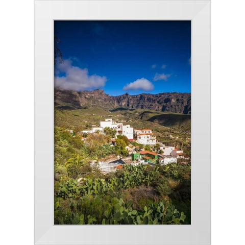 Spain-Canary Islands-Gran Canaria Island-San Bartolome de Tirajana-high angle view of town White Modern Wood Framed Art Print by Bibikow, Walter