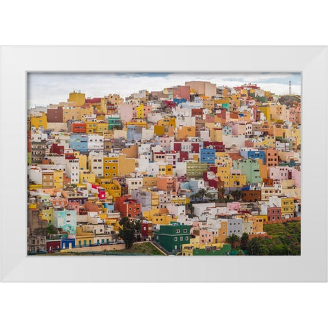 Spain-Canary Islands-Gran Canaria Island-Las Palmas de Gran Canaria White Modern Wood Framed Art Print by Bibikow, Walter