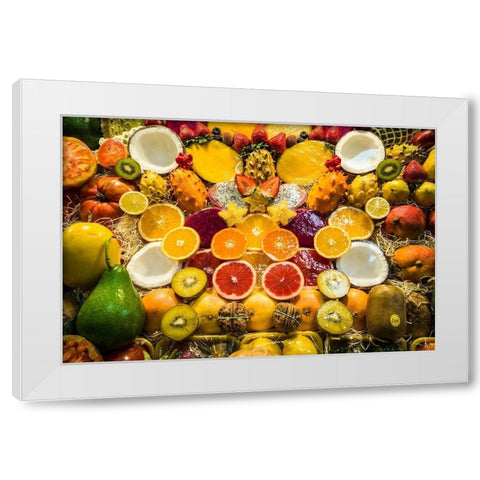 Spain-Canary Islands-Gran Canaria Island-Las Palmas de Gran Canaria-Covered Market White Modern Wood Framed Art Print by Bibikow, Walter