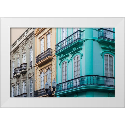 Spain-Canary Islands-Gran Canaria Island-Las Palmas de Gran Canaria White Modern Wood Framed Art Print by Bibikow, Walter