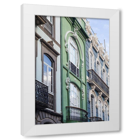 Spain-Canary Islands-Gran Canaria Island-Las Palmas de Gran Canaria-Triana neighborhood White Modern Wood Framed Art Print by Bibikow, Walter