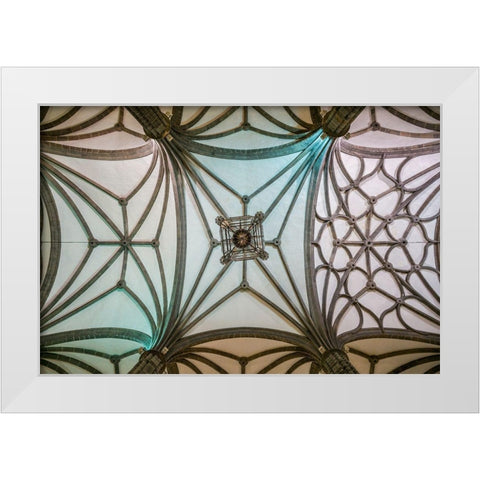 Spain-Canary Islands-Gran Canaria Island-Las Palmas de Gran Canaria-Catedral de Santa Ana-interior White Modern Wood Framed Art Print by Bibikow, Walter
