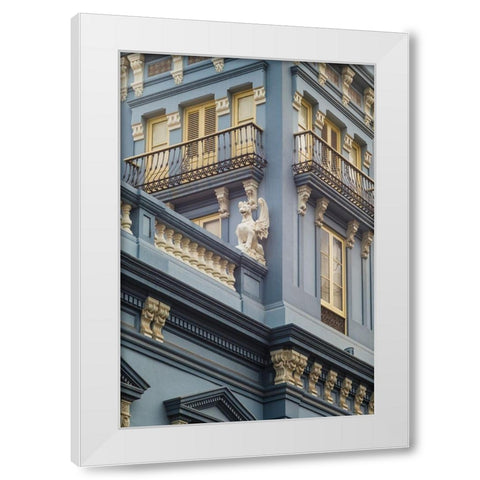 Spain-Canary Islands-Gran Canaria Island-Las Palmas de Gran Canaria-Triana neighborhood White Modern Wood Framed Art Print by Bibikow, Walter
