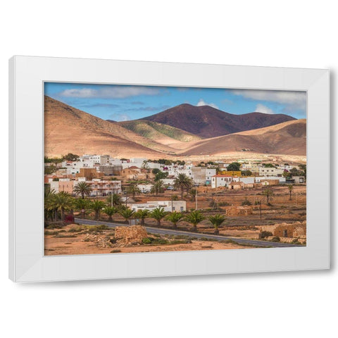 Canary Islands-Fuerteventura Island-Toto-desert village view White Modern Wood Framed Art Print by Bibikow, Walter