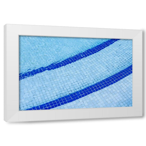 Canary Islands-Fuerteventura Island-Caleta de Fuste-beachside swimming pool White Modern Wood Framed Art Print by Bibikow, Walter