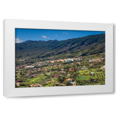 Canary Islands-La Palma Island-Santa Cruz de la Palma-elevated view Brena Alta neighborhood White Modern Wood Framed Art Print by Bibikow, Walter