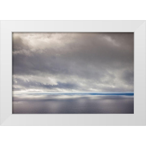 Canary Islands-La Palma Island-Las Indias-storm front over Atlantic Ocean White Modern Wood Framed Art Print by Bibikow, Walter