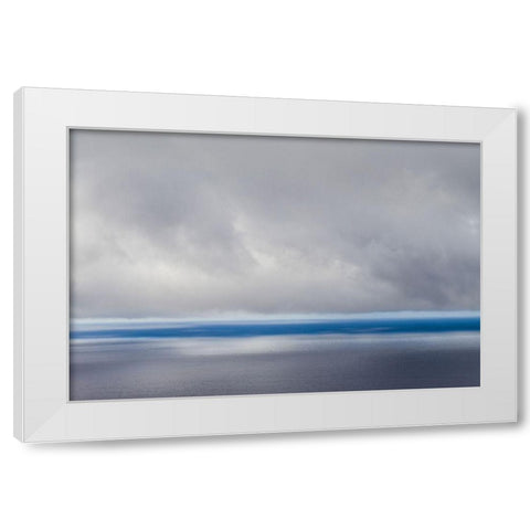 Canary Islands-La Palma Island-Las Indias-storm front over Atlantic Ocean White Modern Wood Framed Art Print by Bibikow, Walter