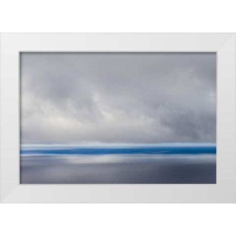 Canary Islands-La Palma Island-Las Indias-storm front over Atlantic Ocean White Modern Wood Framed Art Print by Bibikow, Walter