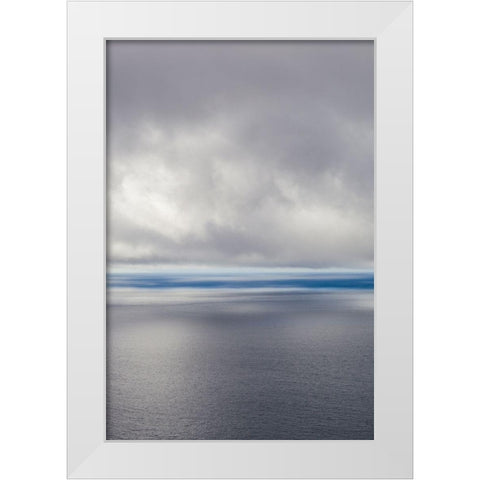 Canary Islands-La Palma Island-Las Indias-storm front over Atlantic Ocean White Modern Wood Framed Art Print by Bibikow, Walter