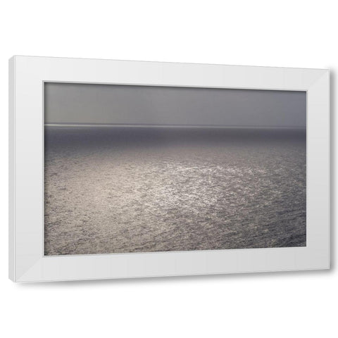 Canary Islands-La Palma Island-Santa Cruz de la Palma-elevated view of the Atlantic Ocean White Modern Wood Framed Art Print by Bibikow, Walter